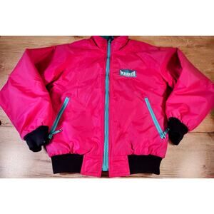 Vintage Marker Neon Pink & Teal Ski Jacket 80s/90s Retro Bomber Barbiecore SZM